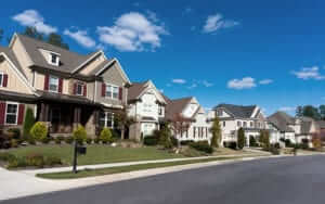 Street of large suburban homes