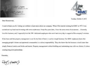 Landscaping letter from Kirkpatrick